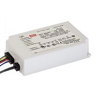 Источник питания AC-DC, 64.8Вт, вход 180…295В AC, 47…63Гц/125…417В DC, ККМ, выход 48В/1.35А, изоляция 3750В AC, в кожухе IP67 121х77х28.5мм, -20…+85С (корпус), димминг 0...10 В/ШИМ, доп. выход 12В/50мА | код ODLV-65A-48 | MeanWell