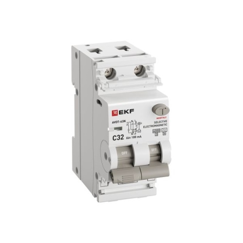 Автоматический выключатель дифференциального тока селективный АВДТ-63N (S) 1P+N 32А 100мА характеристика C тип AC электромеханический 6кА PROXIMA EKF | код D63N26MS32C100 | EKF фото 4 Автоматический выключатель дифференциального тока селективный АВДТ-63N (S) 1P+N 32А 100мА характеристика C тип AC электромеханический 6кА PROXIMA EKF | код D63N26MS32C100 | EKF фото 4