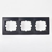Рамка 3-ая горизонтальная б/вст чёрный бархат (10шт/120шт) KARINA | код 707-4200-148 | Lezard