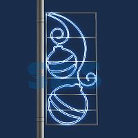 Декоративная консоль Рождественские шары 200 см белые | код 501-459 | NEON-NIGHT