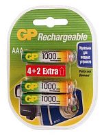 Аккумулятор GP Rechargeable 100AAAHC4/2 AAA NiMH 1000mAh (6шт) блистер | код 1606865 | GP
