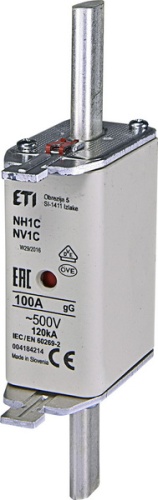 Предохранитель NH-1C/gG 100A 500V KOMBI | код 004184214 | ETI Предохранитель NH-1C/gG 100A 500V KOMBI | код 004184214 | ETI