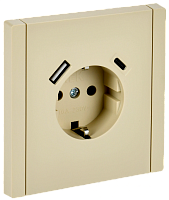 FORTE&PIANO Роз. з/к/ш в/к 16А USB A+C 18Вт FP447 ван. IEK | код FP-R14-16-U22-018-K10 | IEK