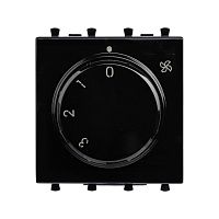 Механизм управления вентиляторами модульный, Avanti, Черный квадрат, 2 модуля | код 4402172 | DKC