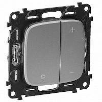 Светорегулятор-переключатель клавишный VALENA ALLURE, 400 Вт, алюминий | код. 752962 | Legrand