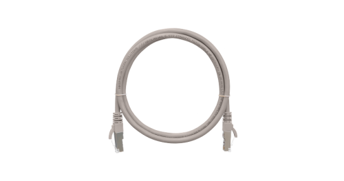 Шнур коммутационный NIKOMAX F/UTP 4 пары, Кат.5е (Класс D), 100МГц, 2хRJ45/8P8C, T568B, заливной, с защитой защелки, многожильный, BC (чистая медь), 26AWG (7х0,165мм), PVC нг(А), серый, 0,5м | код NMC-PC4SD55B-005-GY | NIKOMAX