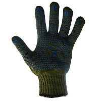 Перчатки х/б Олива с нанесением Точка 5 нитей, 66-68 г | код 09-0245 | REXANT