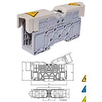 MRK 185B Силовой клеммник на DIN-рейку 185 мм.кв., болт., (синий) (2445) | код 1030105 | ONKA