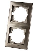 Рамка 2-х постовая вертикальная бронза Лама TDM | код SQ1815-0733 | TDM