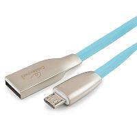 Кабель USB 2.0 Cablexpert CC-G-mUSB01Bl-1M, AM/microB, серия Gold, длина 1м, синий, блистер | код CC-G-mUSB01Bl-1M | Cablexpert