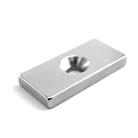 Магнит неодимовый прямоугольник 20х10х3мм с зенковкой 6.5х3мм (блист.2шт) | код 72-3702 | Rexant