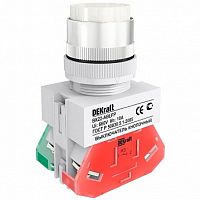 Выключатель кнопочный ВК-22 22 мм? 220В, IP54 белый | код. 25133DEK | DEKraft