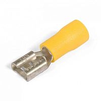 Разъемы плоские изолированные «Мама» (РПИ-М) 6-6,3 желтые (100 шт/уп) Промрукав | код PR08.10438 | ПРОМРУКАВ