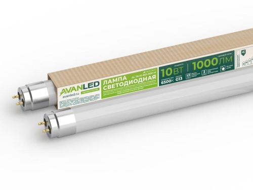 Лампа светодиодная AL Т8-10-865-600-М 10Вт 6500К G13 600мм | код 11106652 | AVANLED Лампа светодиодная AL Т8-10-865-600-М 10Вт 6500К G13 600мм | код 11106652 | AVANLED