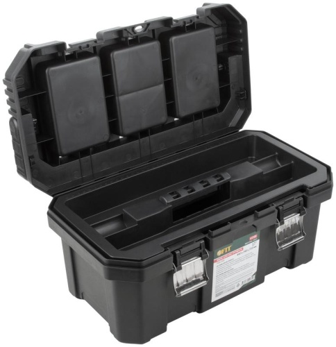 Ящик для инструмента пластиковый 17дюйм 440х240х210мм металл. замки. алюм. ручка FIT 65588 фото 4 Ящик для инструмента пластиковый 17дюйм 440х240х210мм металл. замки. алюм. ручка FIT 65588 фото 4