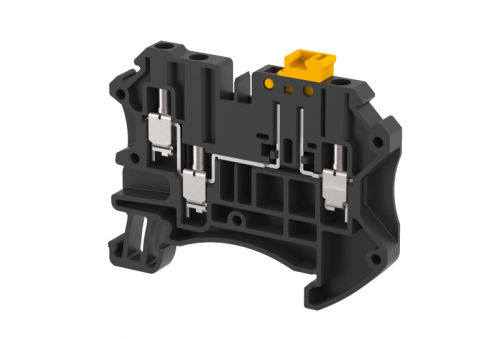 Клемма проходная винтовая 2,5 мм2 с размыкателем, на 3 подключения, черная TQK2.5-1x2-BLACK | код 1202140005 | Elmex Клемма проходная винтовая 2,5 мм2 с размыкателем, на 3 подключения, черная TQK2.5-1x2-BLACK | код 1202140005 | Elmex