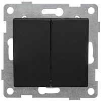 GUSI Bravo механизм выключателя 2кл., скрытая установка, 10А, 250В. Цвет: графит. | код С10В2-010 | GUSI ELECTRIC