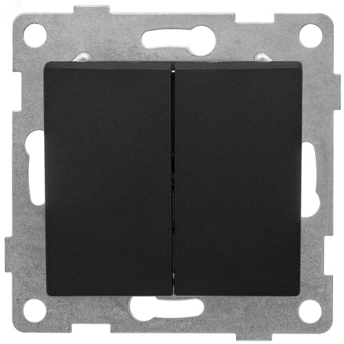 GUSI Bravo механизм выключателя 2кл., скрытая установка, 10А, 250В. Цвет: графит. | код С10В2-010 | GUSI ELECTRIC