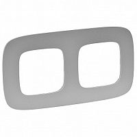 Рамка 2 поста VALENA ALLURE, алюминий | код. 754392 | Legrand