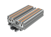 TP2.5-4-BK Клемма на DIN-рейку 2.5 мм2 Push-in 4 конт. проходн. черн., шт | код TP2.5-4-BK | SUPU