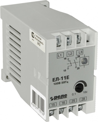 Реле контроля трехфазного напряжения ЕЛ-11Е 110В 50Гц задержка срабатывания 0,1...10с, ток контактов исполнительного реле 5А, 1з+1р, УХЛ4 | код A8222-77135112 | РЕЛЕ И АВТОМАТИКА