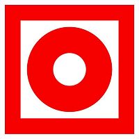 Знак F 10 Кнопка включения установок (систем) пожарной автоматики 100х100 мм, пленка самоклеящаяся с покрытием фотолюминесцентным ГОСТ Р 12.4.026-2001 EKF | код an-f-10-f | EKF