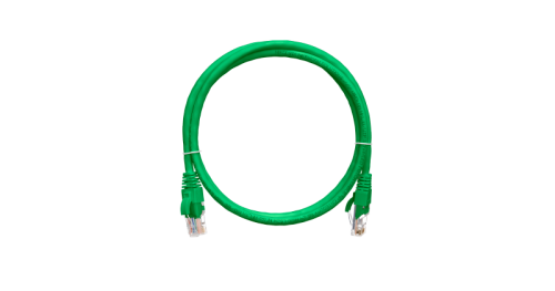 Коммутационный шнур NIKOMAX U/UTP 4 пары, Кат.5е (Класс D), 100МГц, 2хRJ45/8P8C, T568B, заливной, с защитой защелки, многожильный, BC (чистая медь), 24AWG (7х0,205мм), LSZH нг(А)-HFLTx, зеленый, 0,15м | код NMC-PC4UD55B-001-C-GN | NIKOMAX С