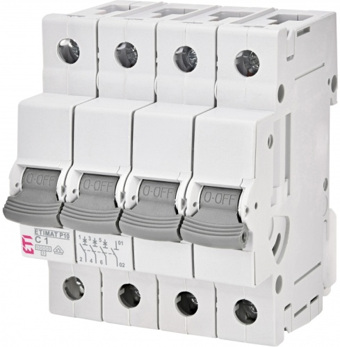 Автоматический выключатель ETIMAT P10 3p+N K 4A (10kA) | код 270443101 | ETI