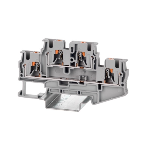 Клемма двухуровневая, зажим push-in, 4 точки подключения, 4 кв.мм, серая | код VPRTT-4-GY | DKC Клемма двухуровневая, зажим push-in, 4 точки подключения, 4 кв.мм, серая | код VPRTT-4-GY | DKC