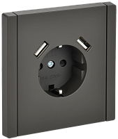 FORTE&PIANO Роз. з/к/ш в/к 16А USB A+A 3,1А FP345 сер. IEK | код FP-R14-16-U21-D31-K03 | IEK