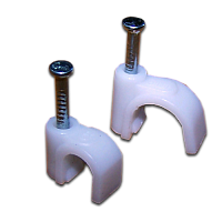 Клипса кабельная круглая, диаметр 4 мм, 100 шт., белая | код TWT-CLR-04 | TWT