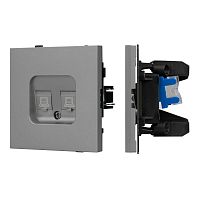 Механизм компьютерной розетки двойной SCT-TENDO-MPC2-PL-GR RJ-45 CAT6 Arlight 054102