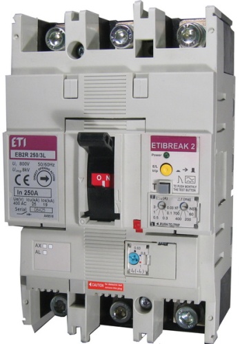 Автоматический выключатель со встроенным блоком УЗО EB2R 250/3L 160А 3Р | код 004671581 | ETI