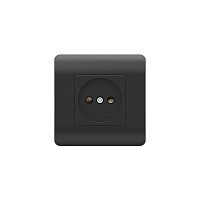 (NEW3-E) Розетка б/з со шторками, 16А, черный | код 431486 | CHINT