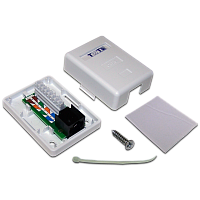 Настенная розетка, 1 порт RJ-45 категории 6, UTP, белая | код TWT-SM1-45/6-WH | TWT