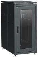 ITK Шкаф сетевой напольный 19" LINEA N 24U 600х1000мм стеклянная передняя дверь черный | код LN05-24U61-G | IEK