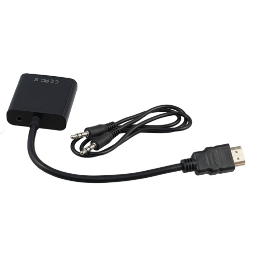 Переходник HDMI -> VGA Cablexpert A-HDMI-VGA-03, 19M/15F, длина 15см, аудиовыход Jack3.5 | код A-HDMI-VGA-03 | Cablexpert