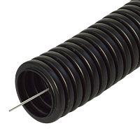 Труба гофрированная ПП легкая 350 Н безгалогенная (HF) стойкая к ультрафиолету черная с/з dвн 18,3 мм, dнар 25 мм (50м/2600м уп/пал) Промрукав | код PR02.0424 | ПРОМРУКАВ