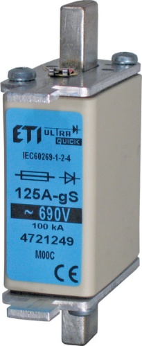 Предохранитель M000/125A/690V-gS (100kA) | код 004721249 | ETI
