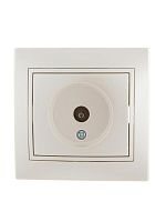 Розетка проходная TV СП Мира 16А IP20 со вставкой жемчуж./бел. перламутр. LEZARD 701-3030-129