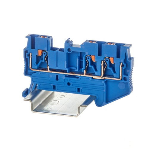 Клемма проходная, зажим push-in, 3 точки подключения, 2.5 кв.мм, синяя | код VPR-2.5-TWIN-BU | DKC Клемма проходная, зажим push-in, 3 точки подключения, 2.5 кв.мм, синяя | код VPR-2.5-TWIN-BU | DKC