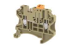 Клемма проходная винтовая 2,5 мм2 с размыкателем, на 2 подключения, хаки TQK2.5-KHAKHI | код 1202120006 | Elmex