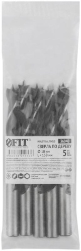 Сверла по дереву 10 мм (5 шт) | код 36040 | FIT фото 3
