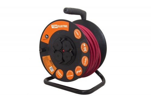 Удлинитель силовой УКз16-004 TDM (IP44 4 места/30м КГ 3х1,5 пласт. катушка) | код SQ1301-0544 | TDM Удлинитель силовой УКз16-004 TDM (IP44 4 места/30м КГ 3х1,5 пласт. катушка) | код SQ1301-0544 | TDM