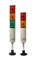 Светосигнальная колонна d=56мм, светодиод, стойка 70мм, основание d=70мм, постоянное свечение, зуммер, цвет: красный, желтый, 24VDC, IP50, кабель 0,5м | код TL56B-024-RY | INNOCONT