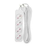 Удлинитель STANDARD 4 гнезда, 5м, 2х1,0мм?, б/з, белый REXANT | код 13-4025 | REXANT