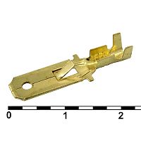 Клемма ножевая неизолированная М-типа RUICHI DJ611-6.3A, 6.3 мм, латунь | код 80991 | Ruichi