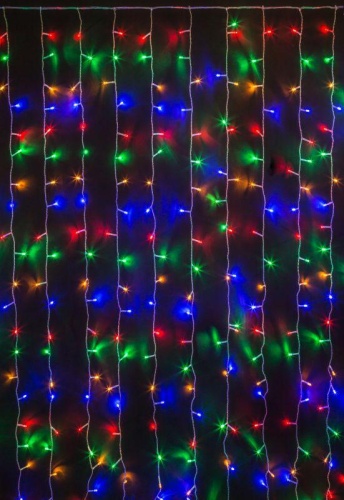 Гирлянда новогодняя светодиодная NGF-C02-01 занавес водопад RGB 400 2.1х1.4м IP44 TR | код 93666 | Navigator Group
