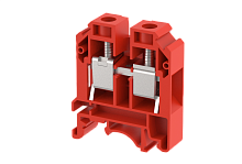 Клемма проходная винтовая 16 мм2, на 2 подключения, красная KUT16(R) | код 1106010002 | Elmex