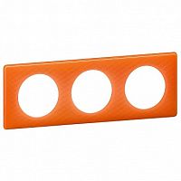 Рамка 3 поста CELIANE, оранжевый муар | код. 066653 | Legrand